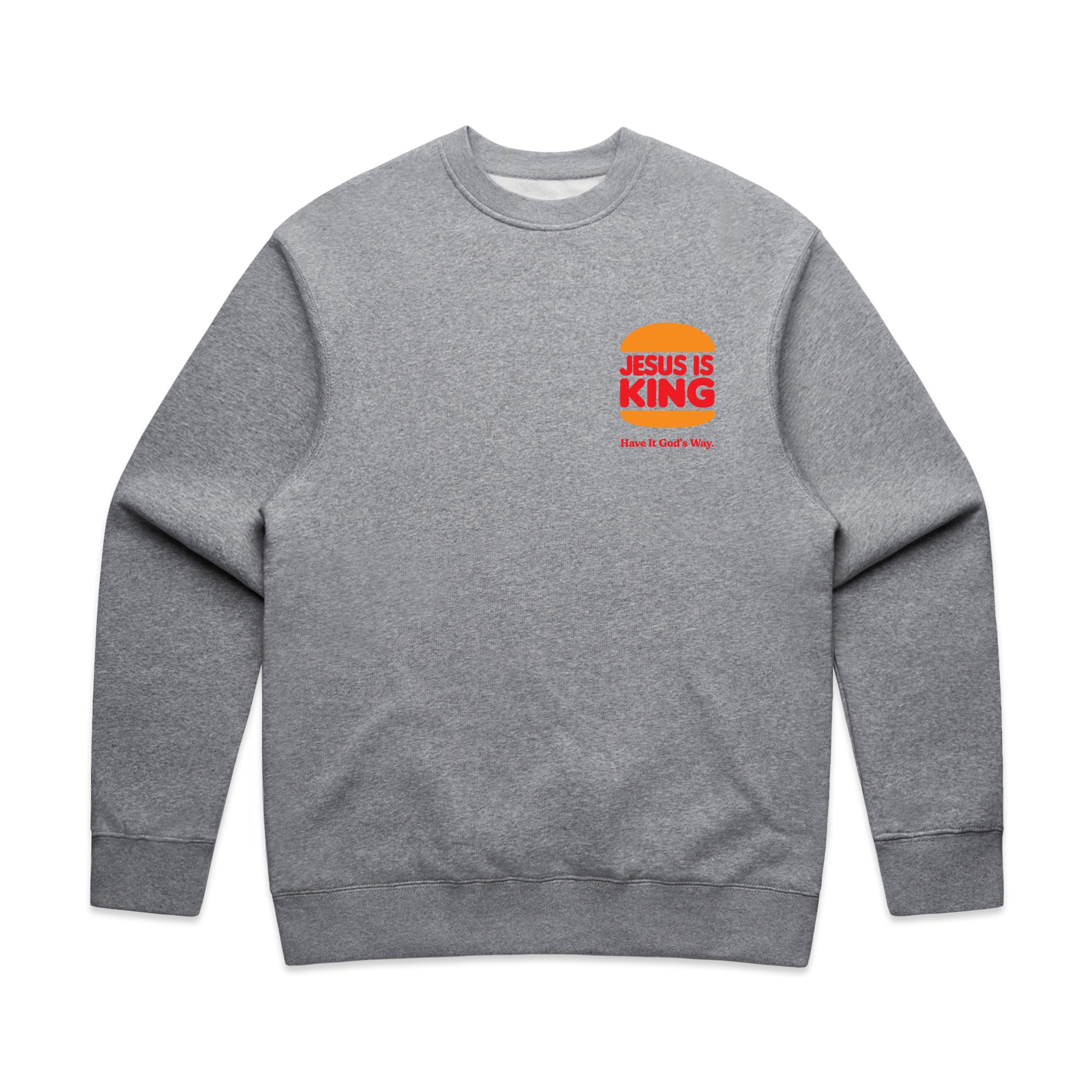 Jesus is king crewneck - grey – myholyshirt