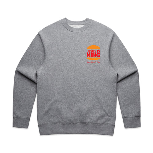 Jesus is king crewneck - grey
