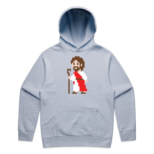 Pixel Jesus hoodie - grey